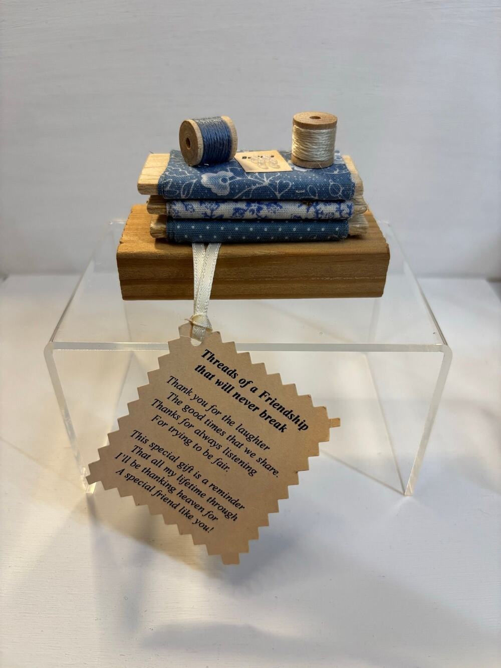 Miniature Friendship Sewing Fabric Bolt Gift Display